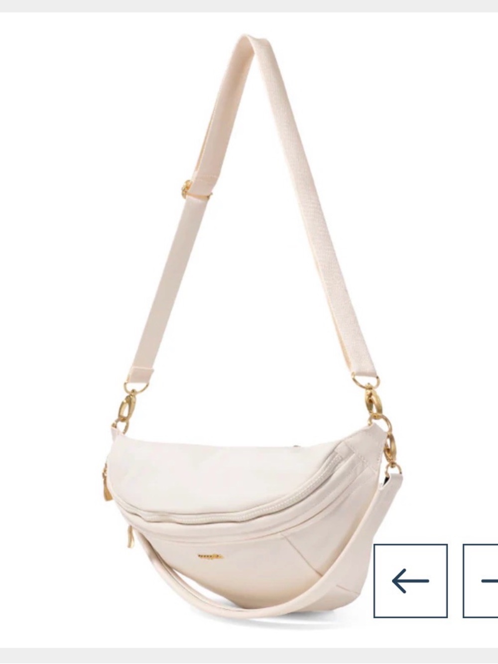 Baggallini Coconut Twill Crossbody Sling with Gold Hardware - Picture 3 of 7